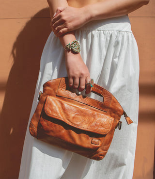 Greenway Tan Leather Crossbody Clutch by Bed|Stu-Handbags-Bedstu-Motis & Co Boutique, Women's Fashion Boutique in Carthage, Missouri