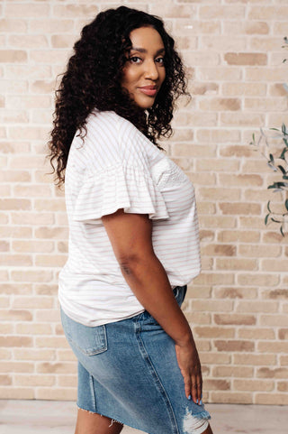 Hand to Hold Lace Detail Striped Top-Tops-Ave Shops-Motis & Co Boutique, Women's Fashion Boutique in Carthage, Missouri