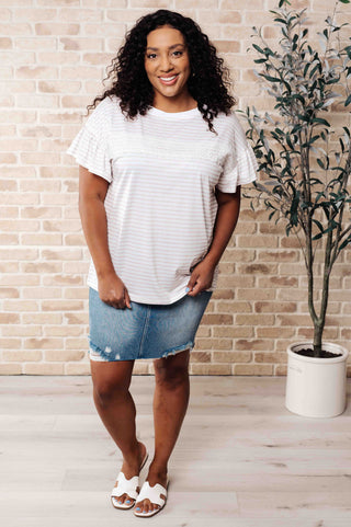 Hand to Hold Lace Detail Striped Top-Tops-Ave Shops-Motis & Co Boutique, Women's Fashion Boutique in Carthage, Missouri