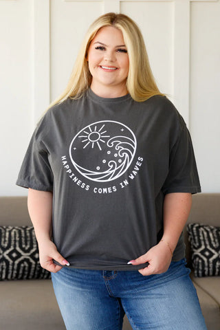 Happiness Comes in Waves Tee-Tops-Ave Shops-Motis & Co Boutique, Women's Fashion Boutique in Carthage, Missouri