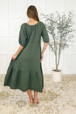 Hazel Dress in Dusty Pine-Womens-Ave Shops-Motis & Co Boutique, Women's Fashion Boutique in Carthage, Missouri