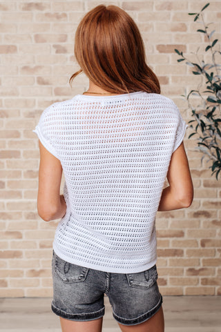 Here for More Open Knit Cap Sleeve Sweater-Tops-Ave Shops-Motis & Co Boutique, Women's Fashion Boutique in Carthage, Missouri