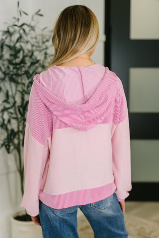 Here for Now Color Block Hoodie in Pink-Hoodies-Ave Shops-Motis & Co Boutique, Women's Fashion Boutique in Carthage, Missouri