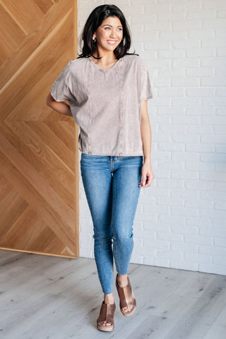 Here for the Vibes Mineral Wash Spliced Tee-T-shirt-Ave Shops-Motis & Co Boutique, Women's Fashion Boutique in Carthage, Missouri