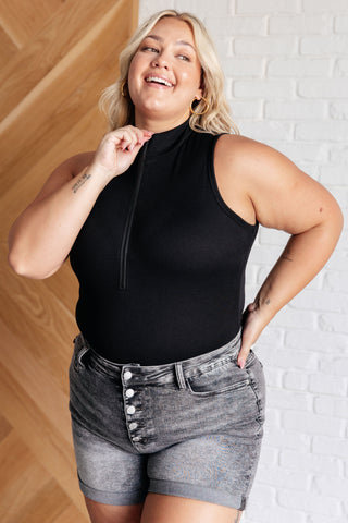 Higher and Higher Ribbed Zip Up Bodysuit-Bodysuits-Ave Shops-Motis & Co Boutique, Women's Fashion Boutique in Carthage, Missouri