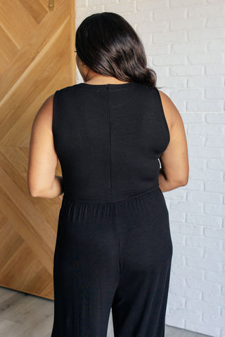 Hilary Wide Leg Jumpsuit in Black-Jumpsuits & Rompers-Ave Shops-Motis & Co Boutique, Women's Fashion Boutique in Carthage, Missouri