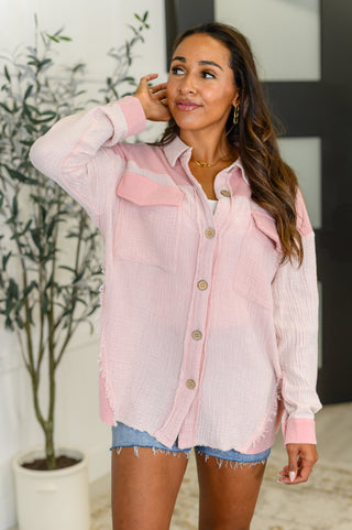Hot & Unbothered Full Front Button Down Shacket in Pink-Long Sleeves-Ave Shops-Motis & Co Boutique, Women's Fashion Boutique in Carthage, Missouri