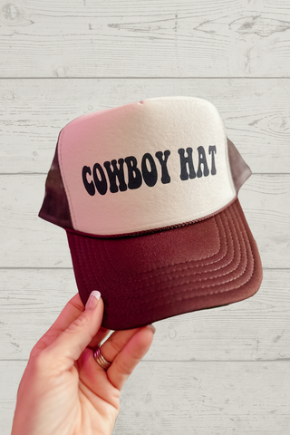 Tan and Brown Cowboy Trucker Hat-Ball Caps-Turquoise Haven-Motis & Co Boutique, Women's Fashion Boutique in Carthage, Missouri