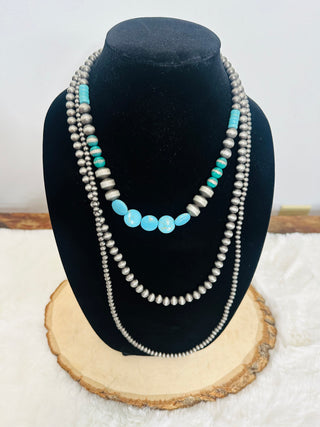 Leon Layered Turquoise Necklace-Necklaces-rc-Motis & Co Boutique, Women's Fashion Boutique in Carthage, Missouri