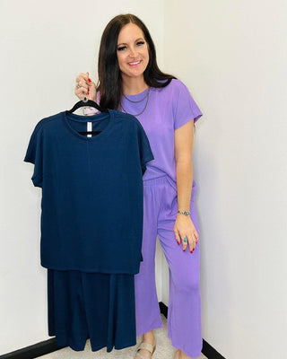 Palm Beach Lilac Wide Leg Pant & Top Set-Sets-Dear Scarlett-Motis & Co Boutique, Women's Fashion Boutique in Carthage, Missouri