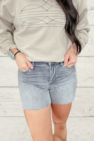 Willie Mid Rise Judy Blue Cutoff Shorts-Shorts-Judy Blue-Motis & Co Boutique, Women's Fashion Boutique in Carthage, Missouri