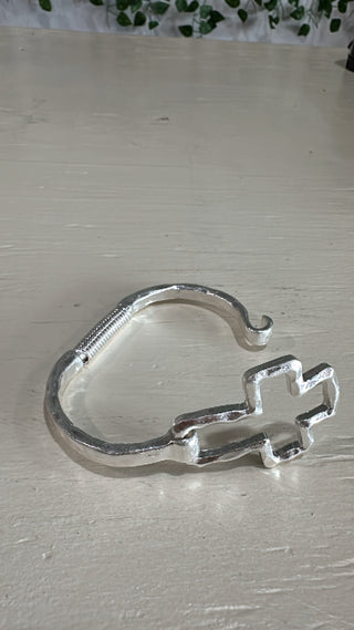 Hammered Cross Spring Bracelet-Bracelets-Motis & CO-Motis & Co Boutique, Women's Fashion Boutique in Carthage, Missouri