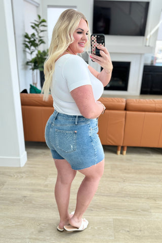 Elle High Rise Rhinestone Cutoff Shorts-shorts-Ave Shops-Motis & Co Boutique, Women's Fashion Boutique in Carthage, Missouri