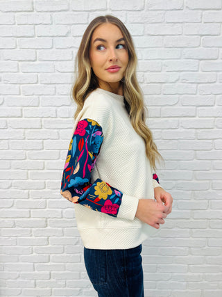 Sing a Melody Floral Sleeve Top-Womens-Ave Shops-Motis & Co Boutique, Women's Fashion Boutique in Carthage, Missouri