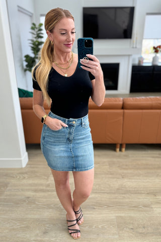 Haley High Rise Control Top Skirt-Denim-Ave Shops-Motis & Co Boutique, Women's Fashion Boutique in Carthage, Missouri