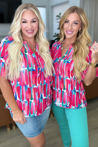 Art Exhibit V-Neck Blouse-Tops-Ave Shops-Motis & Co Boutique, Women's Fashion Boutique in Carthage, Missouri