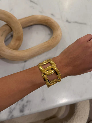 Moxie Gold Cuff Bracelet-Bracelets-ChanSutt-Motis & Co Boutique, Women's Fashion Boutique in Carthage, Missouri