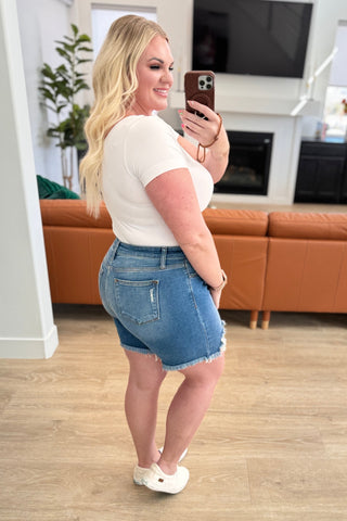 Kelsey Mid Rise Distressed Cutoff Shorts-Shorts-Ave-Motis & Co Boutique, Women's Fashion Boutique in Carthage, Missouri