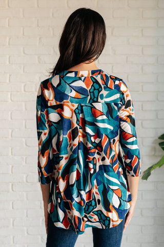 I Think Different Top in Abstract Teal-Blouses-Ave Shops-Motis & Co Boutique, Women's Fashion Boutique in Carthage, Missouri
