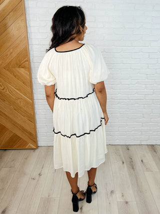 If This World Was Mine Tiered Half Sleeve Dress in Ivory-Womens-Ave Shops-Motis & Co Boutique, Women's Fashion Boutique in Carthage, Missouri