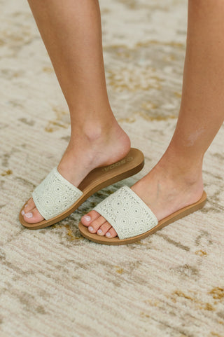 Imelda Off White Crocheted Slip On Sandal-Sandals-Ave Shops-Motis & Co Boutique, Women's Fashion Boutique in Carthage, Missouri