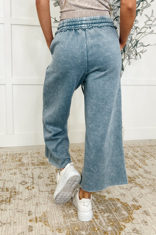 In or Out Wide Leg Cropped Pants Dusty Blue-Pants-Ave Shops-Motis & Co Boutique, Women's Fashion Boutique in Carthage, Missouri
