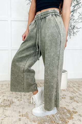 In or Out Wide Leg Cropped Pants Lt Olive-pants-Ave Shops-Motis & Co Boutique, Women's Fashion Boutique in Carthage, Missouri