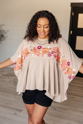 Isabel Embroidered Tunic in Mocha-Tops-Ave Shops-Motis & Co Boutique, Women's Fashion Boutique in Carthage, Missouri
