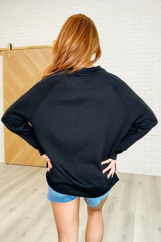 It's The Little Things Relaxed Scuba Pullover in Black-Sweaters-Ave Shops-Motis & Co Boutique, Women's Fashion Boutique in Carthage, Missouri