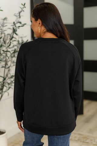 It's The Little Things Relaxed Scuba Pullover in Black-Sweaters-Ave Shops-Motis & Co Boutique, Women's Fashion Boutique in Carthage, Missouri