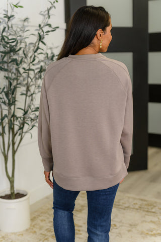 It's The Little Things Relaxed Scuba Pullover in Cocoa-Sweaters-Ave Shops-Motis & Co Boutique, Women's Fashion Boutique in Carthage, Missouri