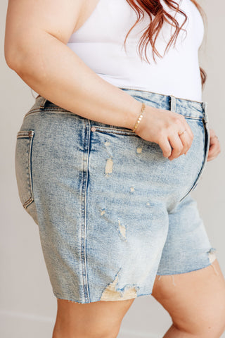 Cindy High Rise Mineral Wash Distressed Boyfriend Shorts-Denim-Ave Shops-Motis & Co Boutique, Women's Fashion Boutique in Carthage, Missouri