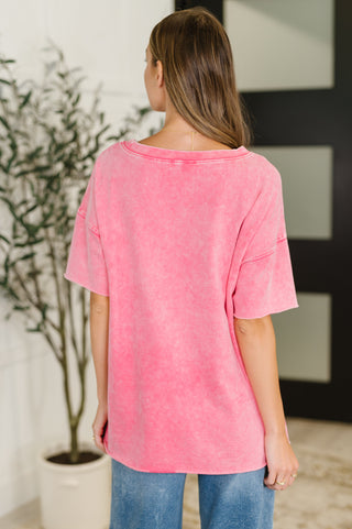 Just My Type Mineral Wash Relaxed Top in Fuchsia-T-shirt-Ave Shops-Motis & Co Boutique, Women's Fashion Boutique in Carthage, Missouri