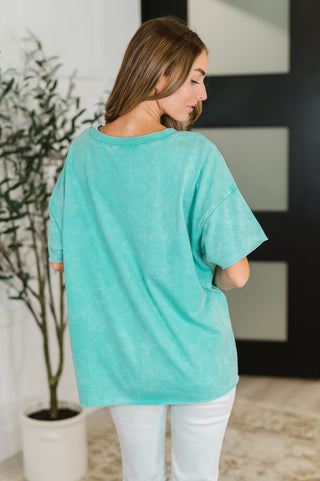 Just My Type Mineral Wash Relaxed Top in Turquoise-T-shirt-Ave Shops-Motis & Co Boutique, Women's Fashion Boutique in Carthage, Missouri