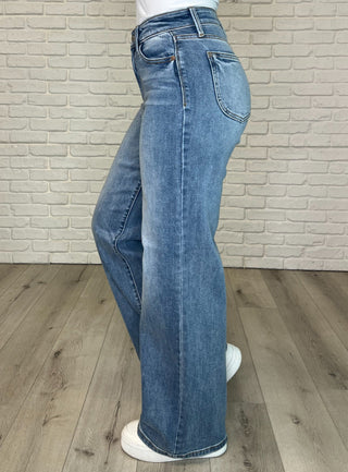 Judy Blue Karis High Rise Vintage Wash Retro Wide Leg-Womens-Judy Blue-Motis & Co Boutique, Women's Fashion Boutique in Carthage, Missouri