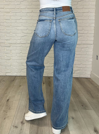 Judy Blue Karis High Rise Vintage Wash Retro Wide Leg-Womens-Judy Blue-Motis & Co Boutique, Women's Fashion Boutique in Carthage, Missouri