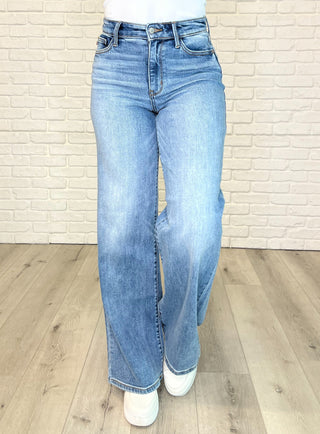 Judy Blue Karis High Rise Vintage Wash Retro Wide Leg-Womens-Judy Blue-Motis & Co Boutique, Women's Fashion Boutique in Carthage, Missouri