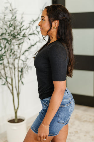 Knit Pick Basic Tee in Black-T-shirt-Ave Shops-Motis & Co Boutique, Women's Fashion Boutique in Carthage, Missouri