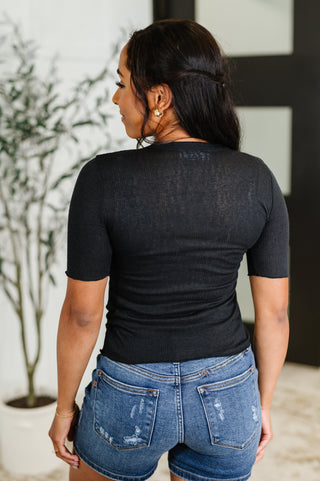 Knit Pick Basic Tee in Black-T-shirt-Ave Shops-Motis & Co Boutique, Women's Fashion Boutique in Carthage, Missouri