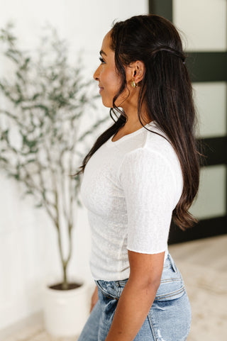 Knit Pick Basic Tee in Off White-T-shirt-Ave Shops-Motis & Co Boutique, Women's Fashion Boutique in Carthage, Missouri