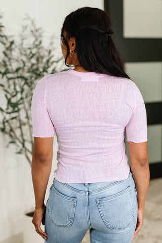 Knit Pick Basic Tee in Pink-T-shirt-Ave Shops-Motis & Co Boutique, Women's Fashion Boutique in Carthage, Missouri