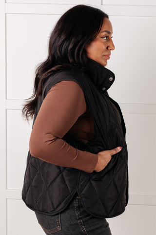 Layering Queen Quilted Puffer Vest in Black-Vests-Ave Shops-Motis & Co Boutique, Women's Fashion Boutique in Carthage, Missouri