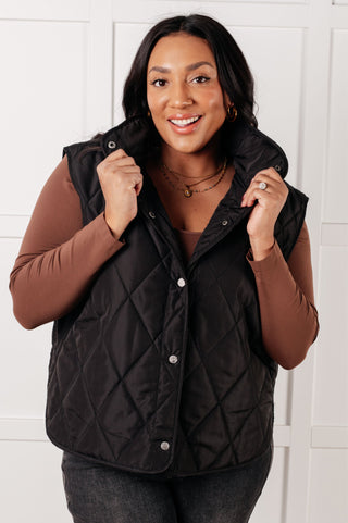 Layering Queen Quilted Puffer Vest in Black-Vests-Ave Shops-Motis & Co Boutique, Women's Fashion Boutique in Carthage, Missouri
