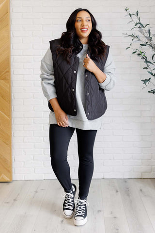 Layering Queen Quilted Puffer Vest in Black-Vests-Ave Shops-Motis & Co Boutique, Women's Fashion Boutique in Carthage, Missouri