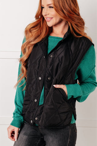 Layering Queen Quilted Puffer Vest in Black-Vests-Ave Shops-Motis & Co Boutique, Women's Fashion Boutique in Carthage, Missouri