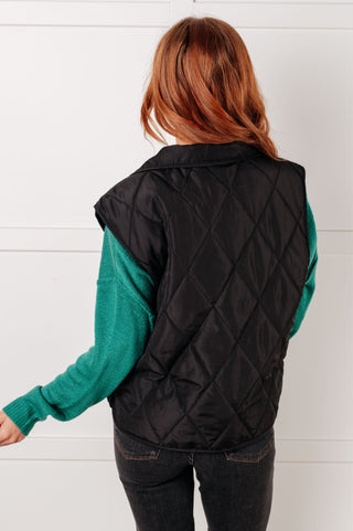 Layering Queen Quilted Puffer Vest in Black-Vests-Ave Shops-Motis & Co Boutique, Women's Fashion Boutique in Carthage, Missouri