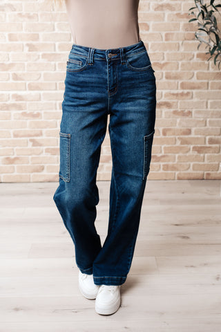 Leila High Rise Cargo Straight Jeans-Jeans-Ave-Motis & Co Boutique, Women's Fashion Boutique in Carthage, Missouri