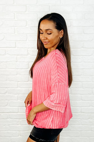 Loosely Speaking Oversized Basic Top in Fuchsia-Womens-Ave Shops-Motis & Co Boutique, Women's Fashion Boutique in Carthage, Missouri