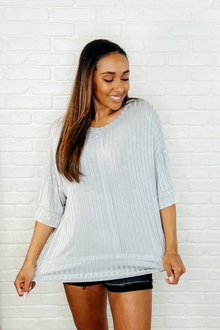 Loosely Speaking Oversized Basic Top in Lt Grey-Womens-Ave Shops-Motis & Co Boutique, Women's Fashion Boutique in Carthage, Missouri