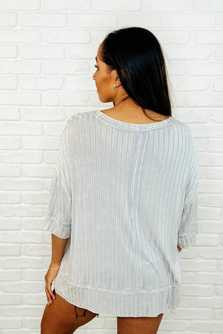 Loosely Speaking Oversized Basic Top in Lt Grey-Womens-Ave Shops-Motis & Co Boutique, Women's Fashion Boutique in Carthage, Missouri